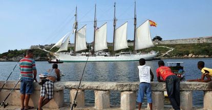 The Spanish Navy’s training ship ‘Juan Sebastián Elcano’ in Havana in 2012.