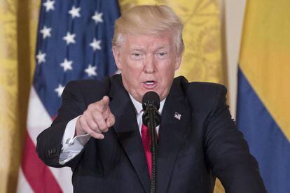 Donald Trump at the White House on Thursday.
