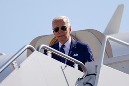 Joe Biden on Monday walking out of Air Force One.