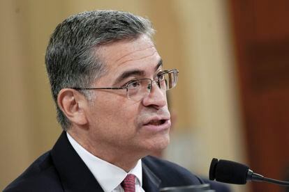 Health and Human Services Secretary Xavier Becerra testifies during the House Committee hearing on Ways and Means hearing on March 28, 2023, on Capitol Hill in Washington