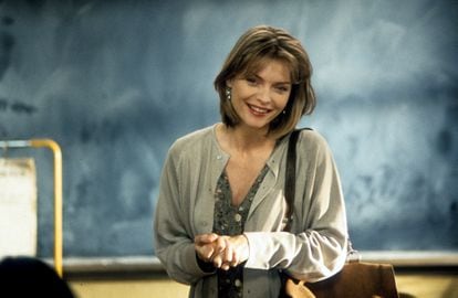 Michelle Pfeiffer in a scene from 'Dangerous Minds' (1995). 