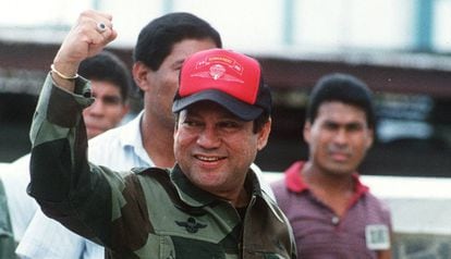 Manuel Antonio Noriega in 1989, in Panama City.