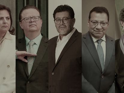 Mónica Soto, Felipe de la Mata, Reyes Rodríguez Mondragón, Felipe Fuentes and Janine Otálora, the magistrates who make up Mexico’s Federal Electoral Tribunal.