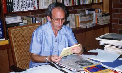 Ignacio Ellacuría, who was killed in El Salvador, pictured in his office.