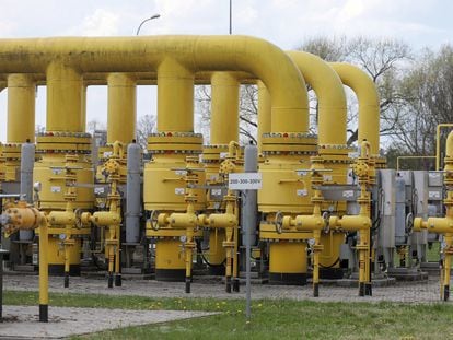 The gas pipeline in Rembelszczyzna near Warsaw, Poland on Wednesday.
