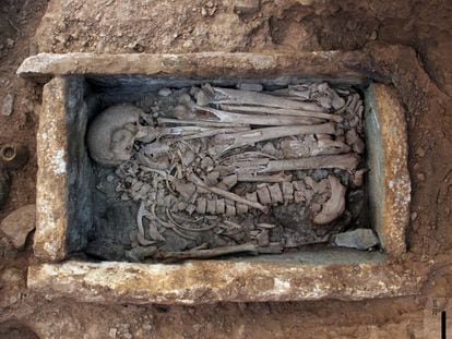 A burial at the La Bastida dig in Murcia.