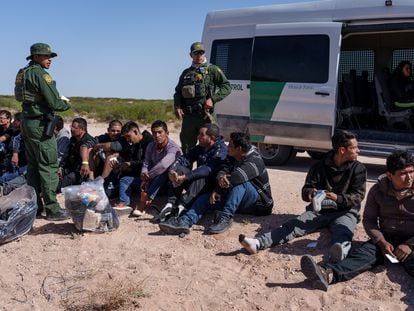 A group of immigrants intercepted in Santa Teresa, New Mexico, this week.