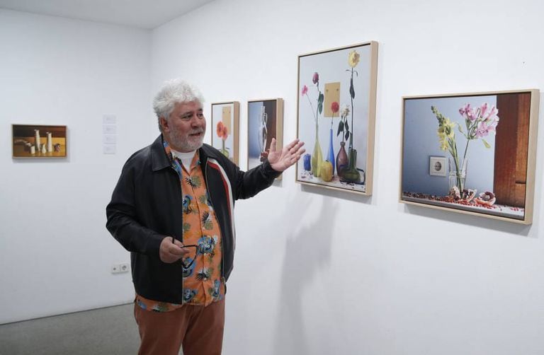 Pedro Almodóvar shows his work at the Marlborough gallery in Madrid.