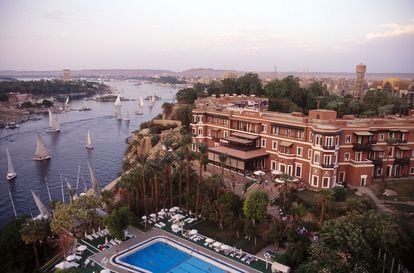 The Old Cataract Hotel on the banks of the Nile River in southern Egypt.