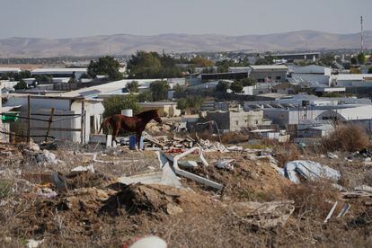 View of Ziadna, a Bedouin village not recognized by Israel, where Aisha and Bilal live.