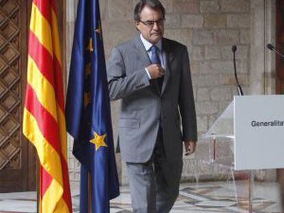Catalan premier Artur Mas at a press conference on Wednesday.
