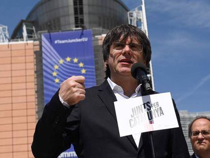 Ousted Catalan premier Carles Puigdemont in Brussels.