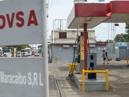 A Petróleos de Venezuela gas station in Maracaibo in June 2023.