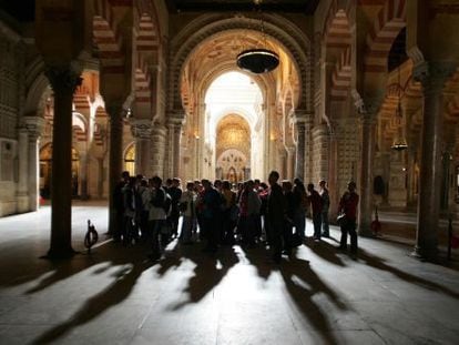 Visitors to the Mosque-Cathedral of Córdoba.