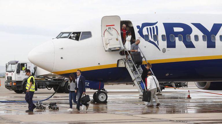 A Ryanair plane at Spain's Castellón airport.