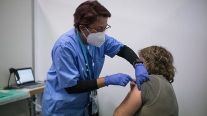 Vaccination at Llobregat Hospital in Catalonia, in this file photo from April 22.