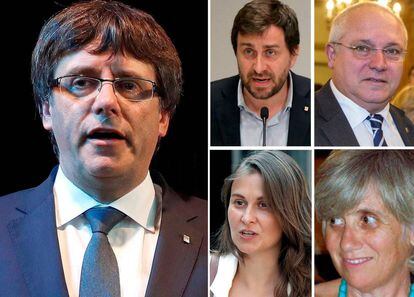 Carles Puigdemont and the four ex-regional ministers who are currently in Brussels.