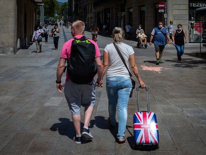 British tourists in Barcelona.