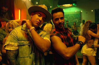 Daddy Yankee and Luis Fonsi in the 'Despacito' video.
