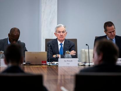 Federal Reserve Chairman Jerome Powell, during a meeting of the Fed in 2023.