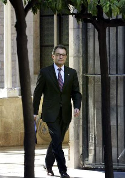 Catalan regional premier Artur Mas, as he arrives for his weekly cabinet meeting on Tuesday.