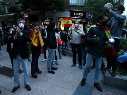 A protest against the government on Thursday in the Salamanca district of Madrid.