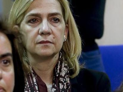 Cristina de Borbón on day one of the trial on Monday.