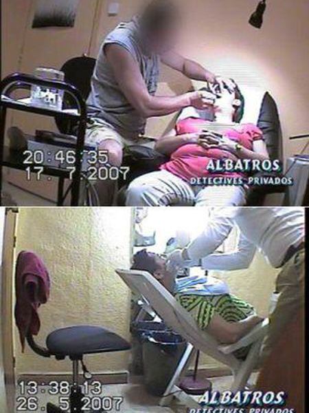 Photographs taken by private detectives at unlicensed dental practices.