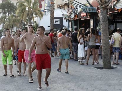 Tourists on the streets of Benidorm.