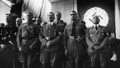 Hitler in 1937 with senior Nazi leaders.