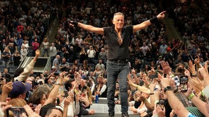 Bruce Springsteen with the E Street Band in New York on April 11.