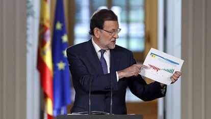 Prime Minister Rajoy during his news conference on Friday.