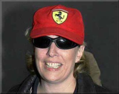 Yvonne Ridley sports a Ferrari cap in 2001.