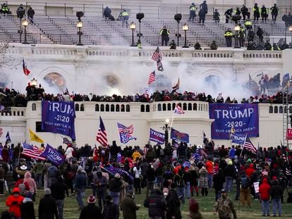 People loyal to President Donald Trump storm the U.S. Capitol on Jan. 6, 2021, in Washington.