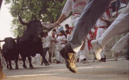 Runners at Sanfermines in Pamplona in 1995.