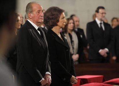 The king and queen of Spain during Tuesday&#039;s Mass to remember the victims of the 11-M attacks.