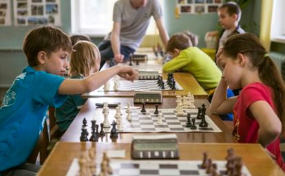 A children’s chess tournament.