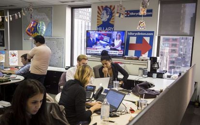 Hillary Clinton's campaign offices in New York.