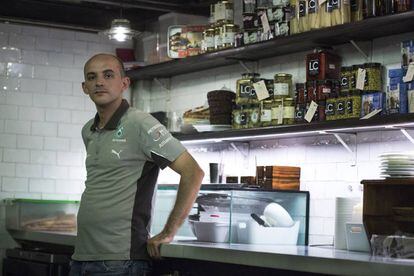 Bilal El Meghrau at the Barcelona restaurant where he works.