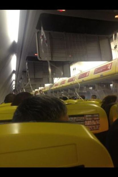 A photo from the Ryanair flight posted on Twitter by one of the passengers.