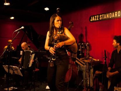 Piping up: Cristina Pato on stage at the Jazz Standard club in New York.