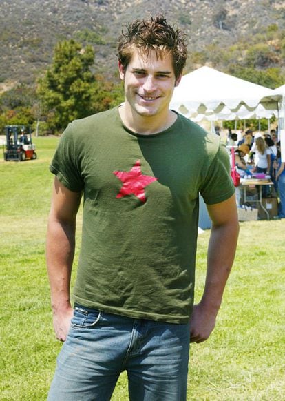 Un joven Joe Manganiello fotografiado en un evento de moda en 2002.