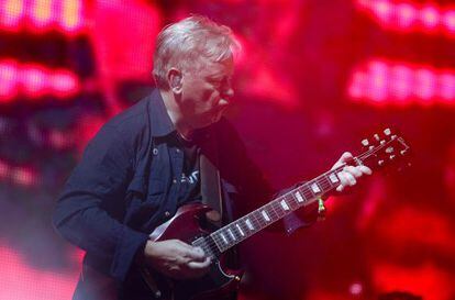 Blue Sunday: New Order guitarist Bernard Sumner on the FIB stage at the weekend.