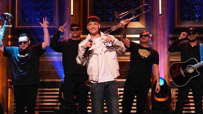 Peso Pluma during a recent appearance on 'The Tonight Show' with Jimmy Fallon.