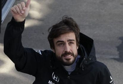 Alonso at the Montmeló circuit before the accident.