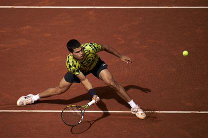 Carlos Alcaraz last week during a match at the Barcelona Open.