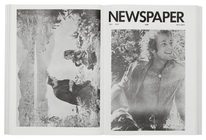 'Newspaper,' on the left unknown artist and on the right work by Andy Warhol. Courtesy of Primary Information and © The Andy Warhol Foundation for the Visual Arts.
