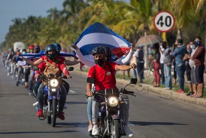 A protest in Havana against the US trade embargo.