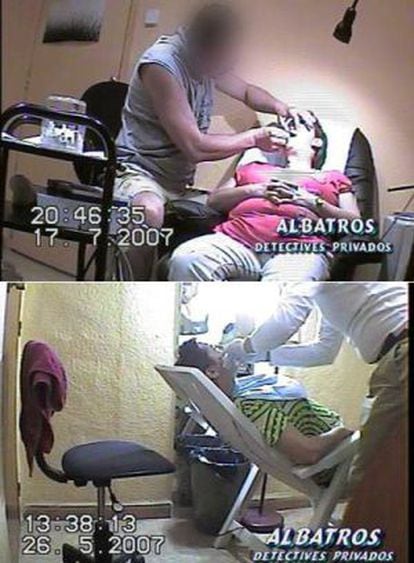 Photographs taken by private detectives at unlicensed dental practices.