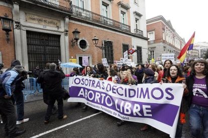 A demonstration in Madrid earlier this year in support of abortion.